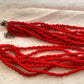Genuine Salmon red Coral necklace hand knotted Beads and natural coral stones